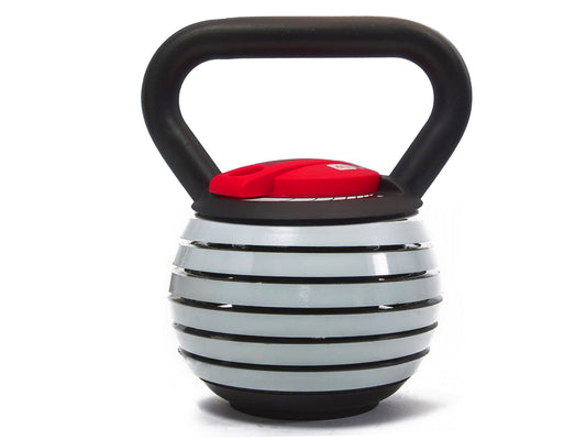 Kettlebel ajustable de hasta 18 kg.